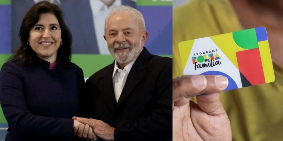 Simone Tebet, Lula e beneficiário segurando cartão do Bolsa Família (Fotos: Reproduções / Amanda Perobelli /Roberta Aline/MDS) Simone Tebet, Lula e beneficiário segurando cartão do Bolsa Família (Fotos: Reproduções / Amanda Perobelli /Roberta Aline/MDS)