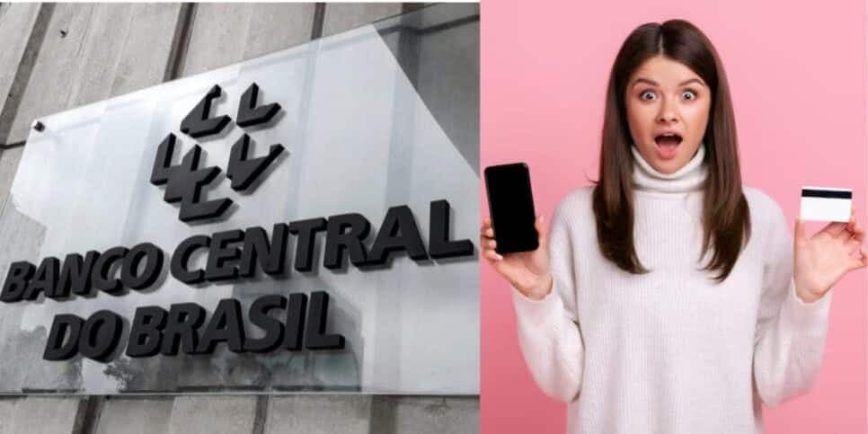 Banco Central e mulher segurando cartão de crédito e celular (Fotos: Reproduções / Internet / Freepik) Banco Central e mulher segurando cartão de crédito e celular (Fotos: Reproduções / Internet / Freepik)