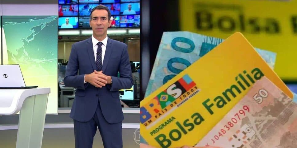 César Tralli / Bolsa Família - Montagem TVFOCO César Tralli / Bolsa Família - Montagem TVFOCO