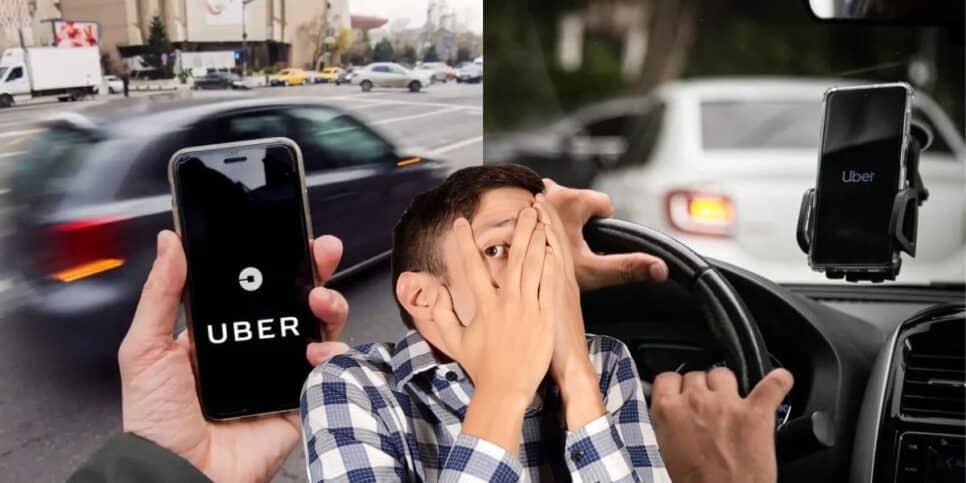 Motoristas do Uber e pessoa assustada - Foto Reprodução Internet Motoristas do Uber e pessoa assustada - Foto Reprodução Internet