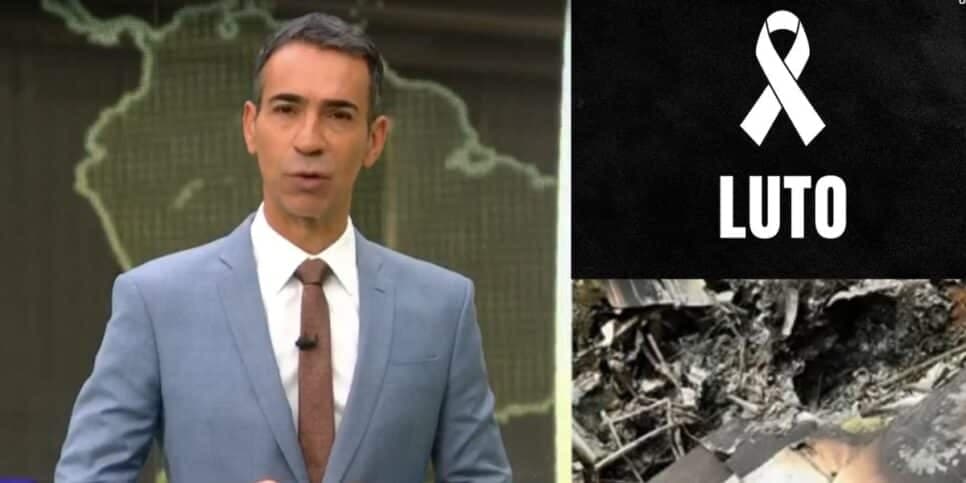 "Morreram": César Tralli paralisa JH às pressas com queda de avião no Brasil e tragédia deixa Globo em luto