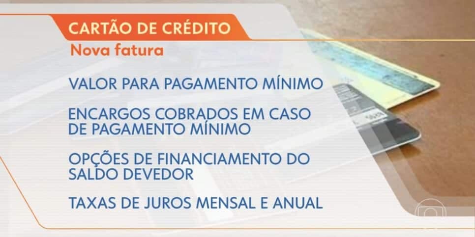 Nova fatura cartão de crédito (Foto: Reprodução / Globo) Nova fatura cartão de crédito (Foto: Reprodução / Globo)