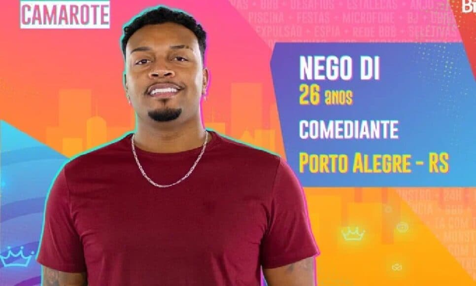 Nego Di sendo apresentado no BBB (Foto: Reprodução/Internet) Nego Di sendo apresentado no BBB (Foto: Reprodução/Internet)