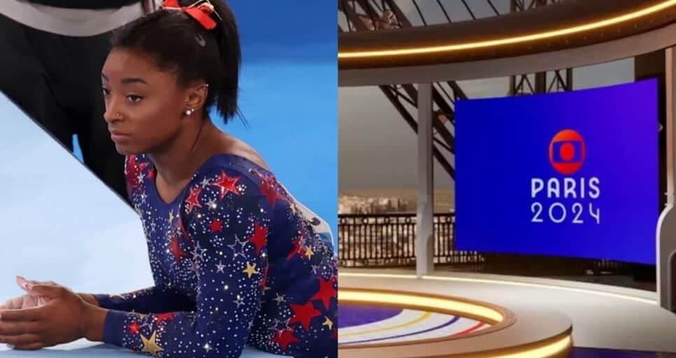 Simone Biles não encarou a reportagem da Globo (Fotos: Reprodução/ X/ Tokyo 2020/ Divulgação/ Montagem TV Foco) Simone Biles não encarou a reportagem da Globo (Fotos: Reprodução/ X/ Tokyo 2020/ Divulgação/ Montagem TV Foco)