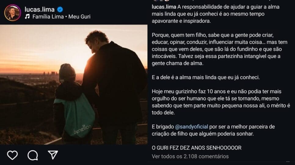 Pai faz texto lindíssimo ao herdeiro e agradece até a ex-esposa (Foto: Reprodução/ Instagram/ Montagem TV Foco) Pai faz texto lindíssimo ao herdeiro e agradece até a ex-esposa (Foto: Reprodução/ Instagram/ Montagem TV Foco)