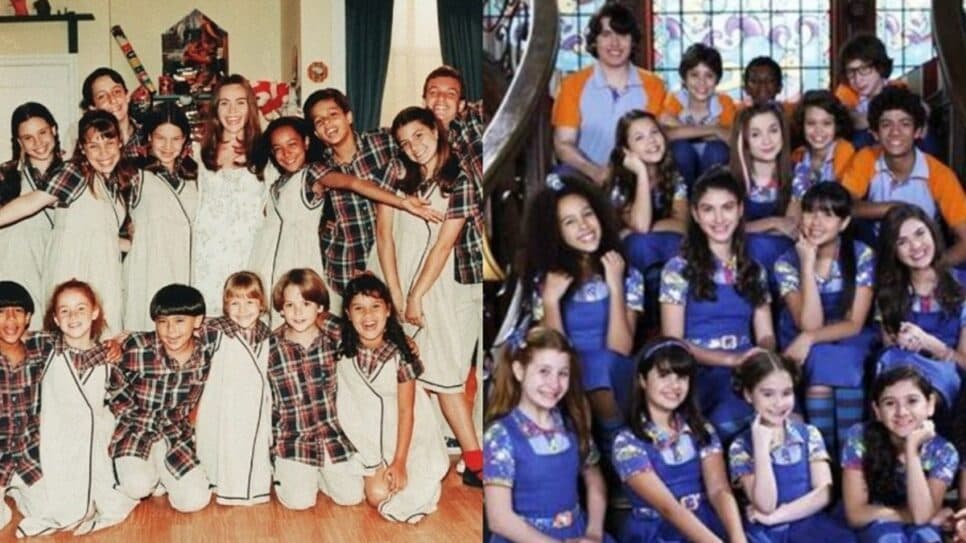 Chiquititas em sua primeira versão de 1997 (à esquerda) e na segunda versão de 2013 (à direita) - (Fotos: Reprodução/ Divulgação/ Montagem TV Foco) Chiquititas em sua primeira versão de 1997 (à esquerda) e na segunda versão de 2013 (à direita) - (Fotos: Reprodução/ Divulgação/ Montagem TV Foco)