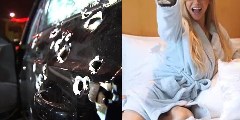 Urgente: Carro de famosa apresentadora é alvejado por tiros e ela acaba jogada no chão
