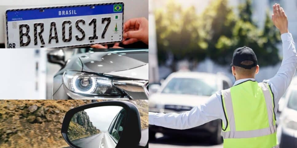 Placas, faróis e retrovisores: Canetada do Detran chega com 3 leis de trânsito e multa pesada a motoristas