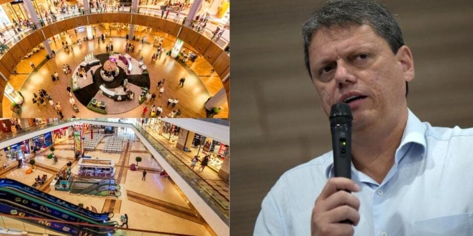 Shoppings do Canva / Tarcísio de Freitas - Montagem: TVFOCO Shoppings do Canva / Tarcísio de Freitas - Montagem: TVFOCO
