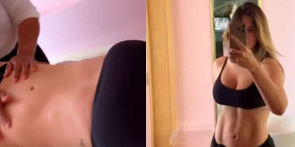 Sessão de drenagem postada por Virginia Fonseca (Foto Reprodução/Montagem/Lennita/Tv Foco/Instagram) Sessão de drenagem postada por Virginia Fonseca (Foto Reprodução/Montagem/Lennita/Tv Foco/Instagram)