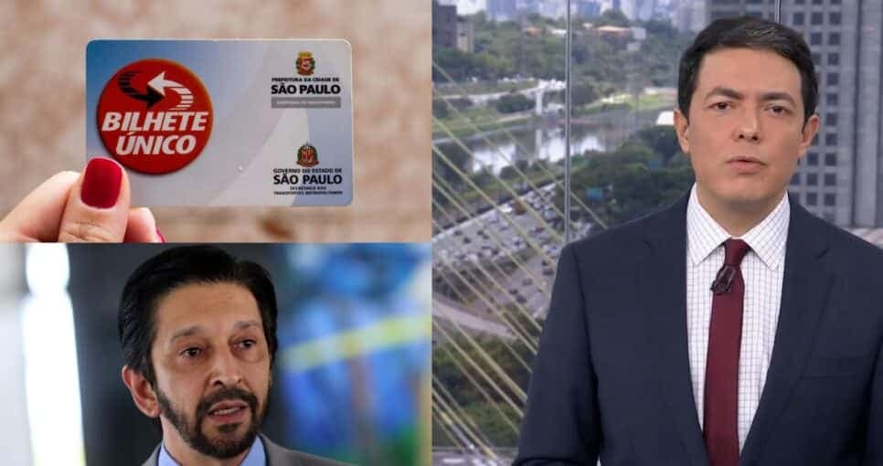SPTV da Globo mostra escândalo do Bilhete único, 3 estações atingidas e pronunciamento de Ricardo Nunes