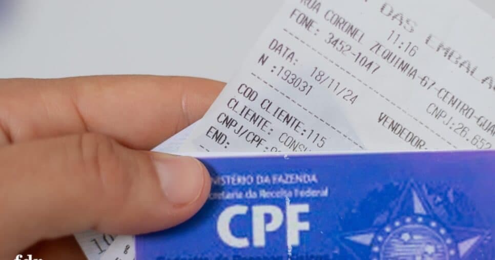 CPF na nota fiscal (Foto: Reprodução/ Internet) CPF na nota fiscal (Foto: Reprodução/ Internet)