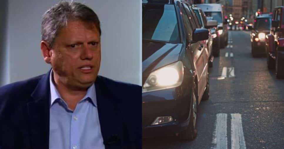 Tarcísio de Freitas e carros para ilustrar rodízio (Fotos: Reproduções / Globo / Canva) Tarcísio de Freitas e carros para ilustrar rodízio (Fotos: Reproduções / Globo / Canva)