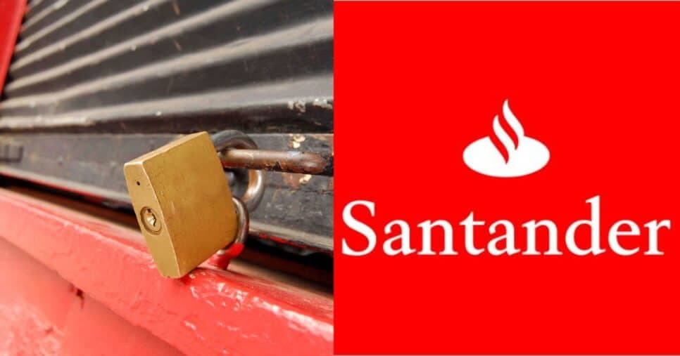 Santander e agência fechada - Foto Reprodução Internet Santander e agência fechada - Foto Reprodução Internet