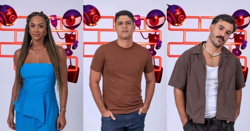 Enquete BBB25: Aline, Guilherme e Mateus estão no paredão; vote em quem você quer que saia