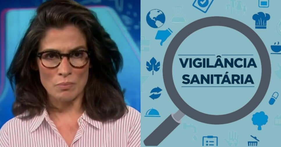 Cegueira: Renata Vasconcellos para JN com alerta da Vigilância Sanitária sobre contaminação em nº1 dos 60+