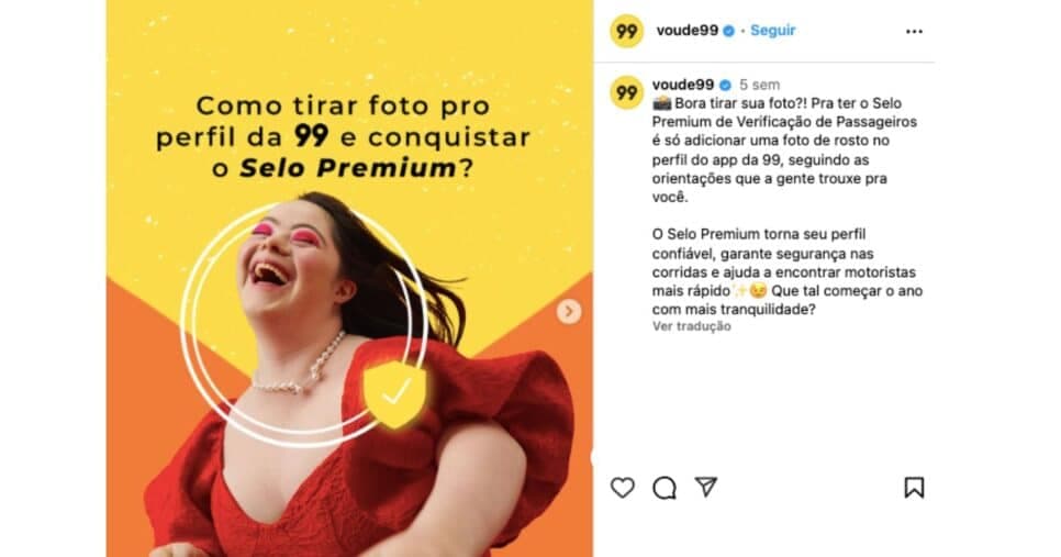 Comunicado da 99 (Reprodução/Instagram) Comunicado da 99 (Reprodução/Instagram)