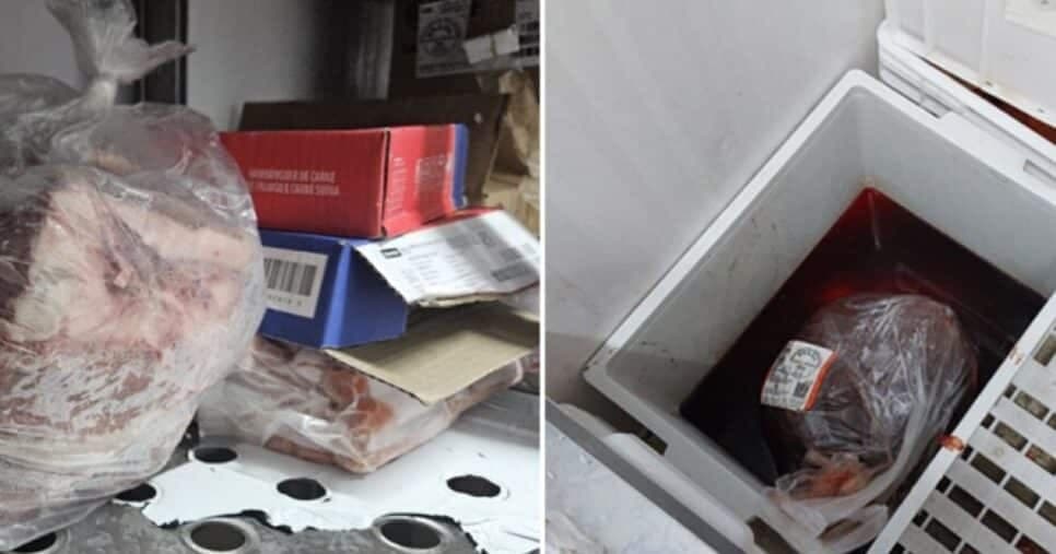 Produtos armazenados de forma incorreta (Foto Reprodução/Montagem/MPMG) Produtos armazenados de forma incorreta (Foto Reprodução/Montagem/MPMG)