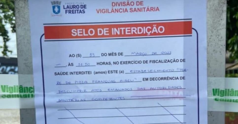 Interdição em restaurante Interdição em restaurante