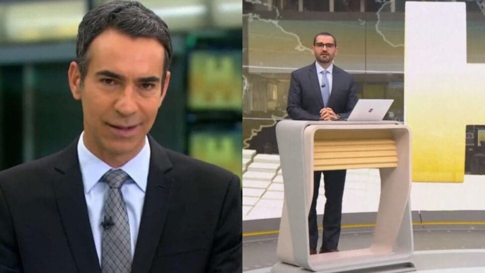 Substituto de Tralli no JH, Marcelo Cosme (Foto: Reprodução/ Globo/ Montagem TV Foco) Substituto de Tralli no JH, Marcelo Cosme (Foto: Reprodução/ Globo/ Montagem TV Foco)