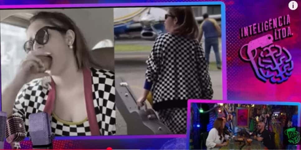 Roupa e cena do acidente foi ao ar no podcast (Foto: Reprodução/ YouTube) Roupa e cena do acidente foi ao ar no podcast (Foto: Reprodução/ YouTube)