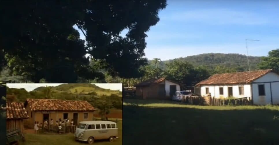 Foto da casa do sítio na época que a família Camargo morava lá e como está o local em 2025 (Foto: Reprodução/ Internet) Foto da casa do sítio na época que a família Camargo morava lá e como está o local em 2025 (Foto: Reprodução/ Internet)