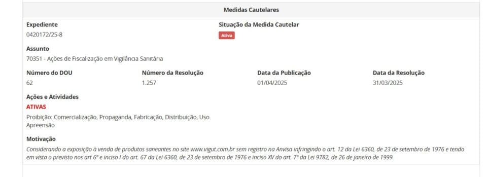 Resolução da ANVISA pt 2 (Foto Reprodução/ANVISA) Resolução da ANVISA pt 2 (Foto Reprodução/ANVISA)