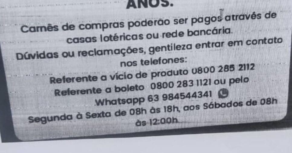 Aviso para os clientes após o fechamento Aviso para os clientes após o fechamento