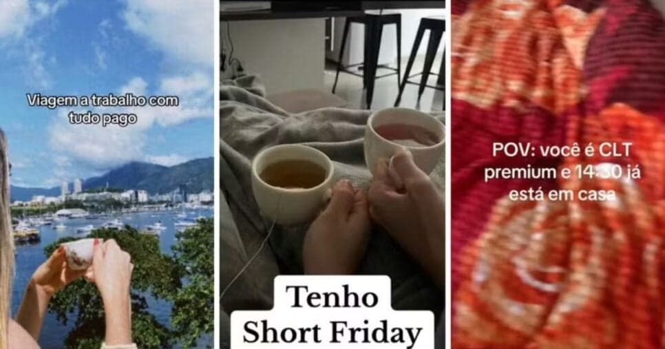 Alguns dos benefícios compartilhados por pessoas 'CLT Premium', pelo TikTok (Foto: Reprodução/ TikTok) Alguns dos benefícios compartilhados por pessoas 'CLT Premium', pelo TikTok (Foto: Reprodução/ TikTok)