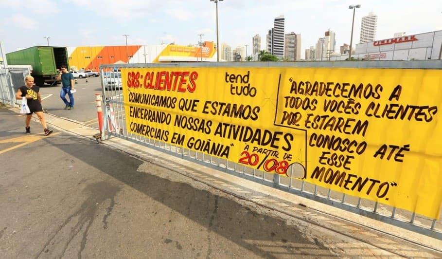 TendTudo anuncia encerramento de atividades em loja de Goiânia (Foto: Reprodução / O Popular)
TendTudo anuncia encerramento de atividades em loja de Goiânia (Foto: Reprodução / O Popular)