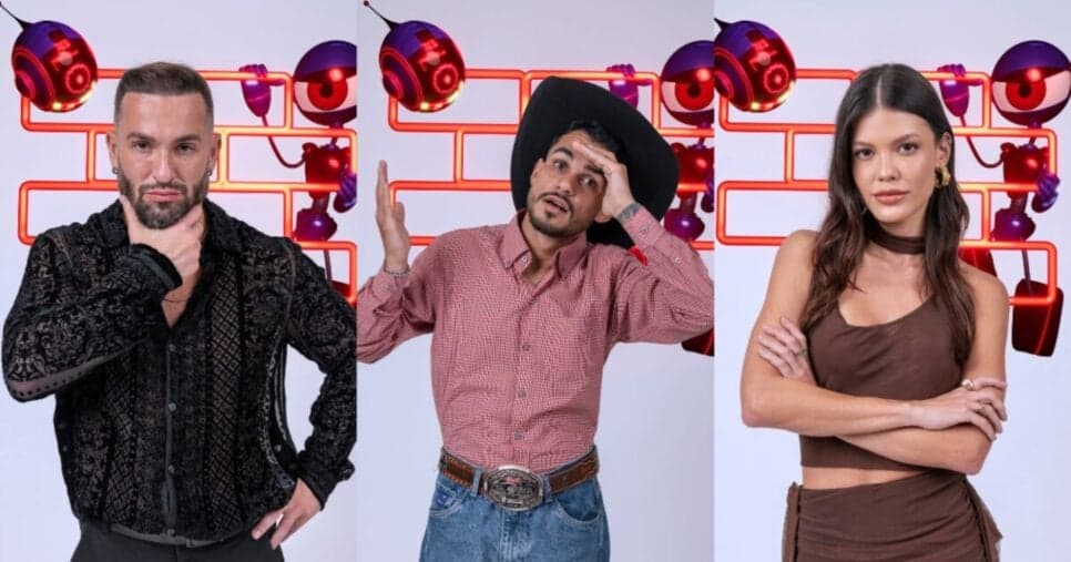 Enquete BBB25: Diego, João Gabriel e Vitória estão no paredão; vote em quem você quer que saia