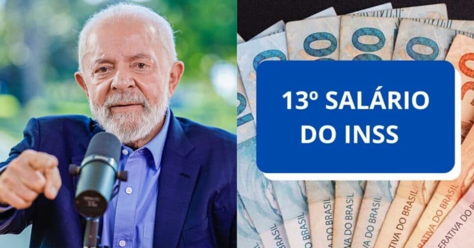 Luiz Inácio Lula da Silva e ilustração 13º salário do iNSS (Fotos: Reproduções / Ricardo Stuckert / Canva) Luiz Inácio Lula da Silva e ilustração 13º salário do iNSS (Fotos: Reproduções / Ricardo Stuckert / Canva)