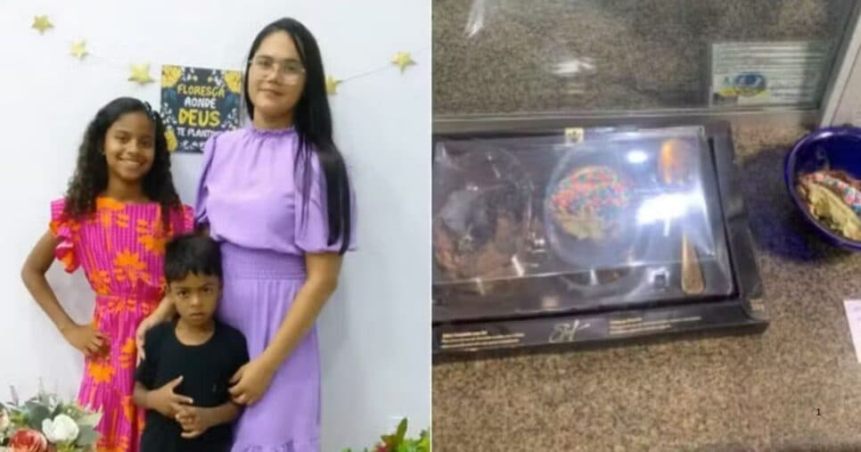 Mirian e seus dois filhos, vítimas do consumo do Ovo de Páscoa envenenado (Foto Reprodução/Montagem/O Globo/TV Mirante/Polícia Civil) Mirian e seus dois filhos, vítimas do consumo do Ovo de Páscoa envenenado (Foto Reprodução/Montagem/O Globo/TV Mirante/Polícia Civil)