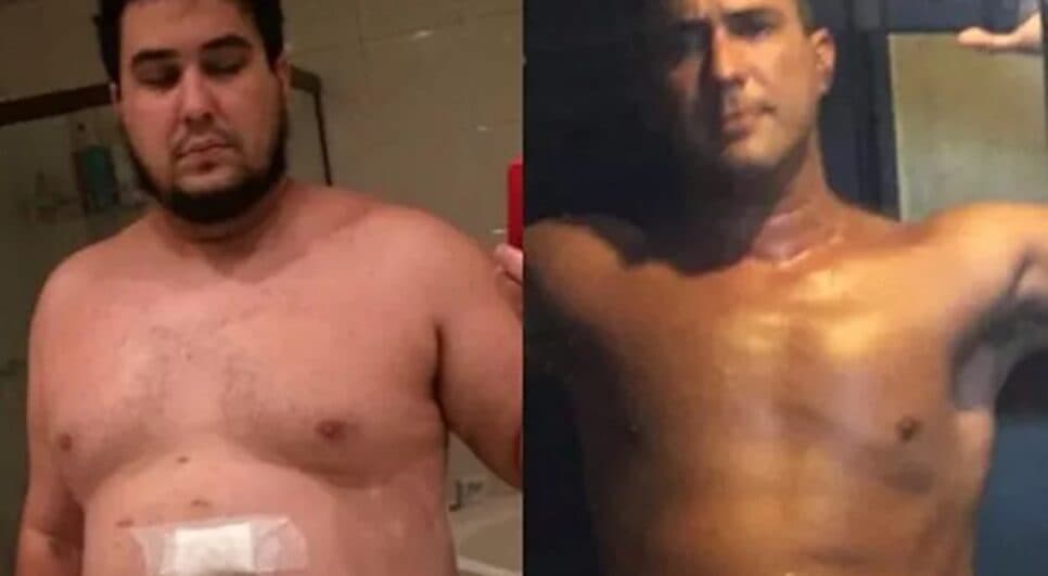 Ator quando fez a bariátrica e seu físico nos últimos anos (Foto: Reprodução/ Instagram/ Motagem) Ator quando fez a bariátrica e seu físico nos últimos anos (Foto: Reprodução/ Instagram/ Motagem)