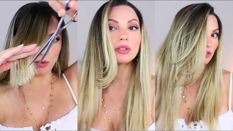 Franja dividida no meio (Foto Reprodução/YouTube) Franja dividida no meio (Foto Reprodução/YouTube)
