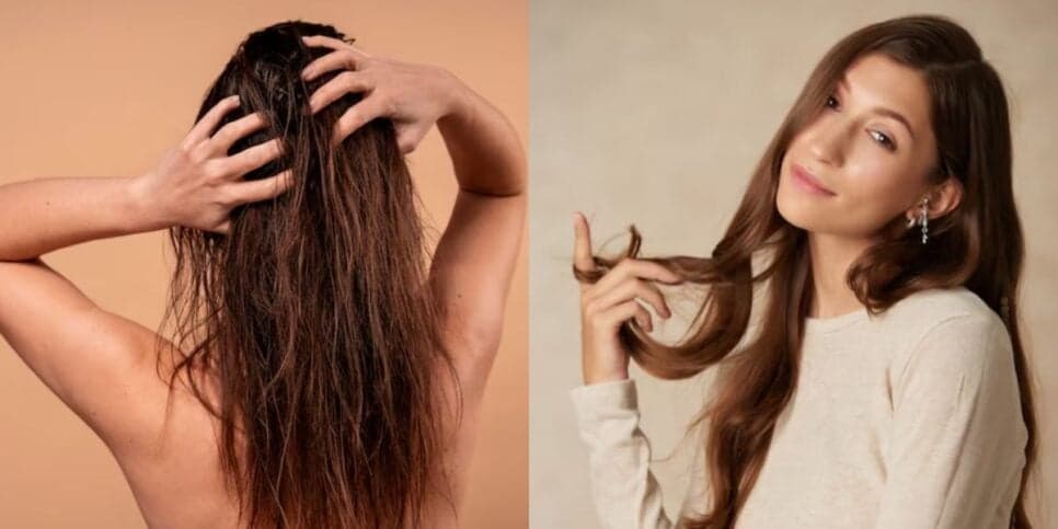 Ilustração antes e depois de cabelo oleoso (Fotos: Freepik) Ilustração antes e depois de cabelo oleoso (Fotos: Freepik)