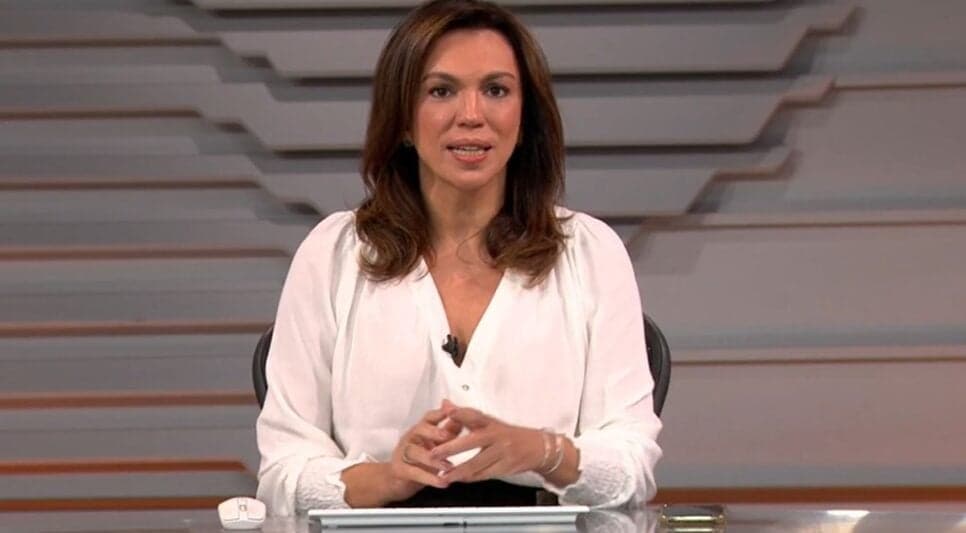 Ana Paula Araújo na bancada do BDBR (Foto: Reprodução/ Globo) Ana Paula Araújo na bancada do BDBR (Foto: Reprodução/ Globo)