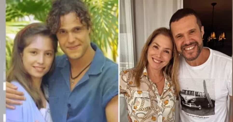 Roberta Índio (Sofia) e Renato Rebello (Padilha) em A Viagem, antes e depois (Foto Reprodução/Montagem/YouTube) Roberta Índio (Sofia) e Renato Rebello (Padilha) em A Viagem, antes e depois (Foto Reprodução/Montagem/YouTube)