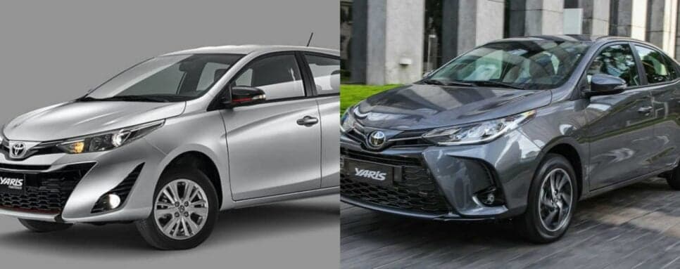 Toyota Yaris hatch e Yaris sedan (Foto: Reprodução/Montagem TV Foco) Toyota Yaris hatch e Yaris sedan (Foto: Reprodução/Montagem TV Foco)