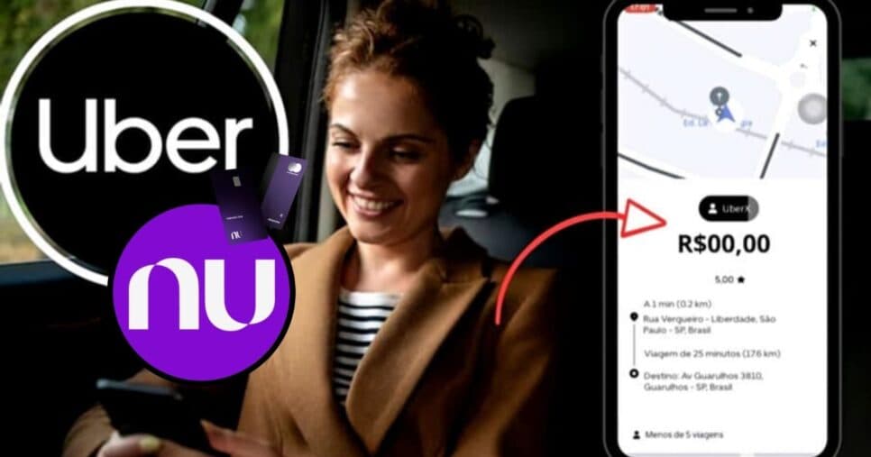 Benefício desconhecido em cartão do Nubank garante corrida de graça na Uber à lista de passageiros hoje 21/8