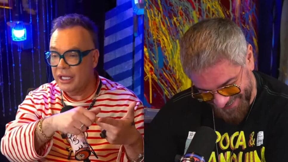 Felipeh Campos arranca gargalhadas de Vilela no "Inteligência LTDA" ao detonar Bella Campos, a Fátima de "Vale Tudo" (Foto: Reprodução/ YouTube/ Montagem) Felipeh Campos arranca gargalhadas de Vilela no "Inteligência LTDA" ao detonar Bella Campos, a Fátima de "Vale Tudo" (Foto: Reprodução/ YouTube/ Montagem)