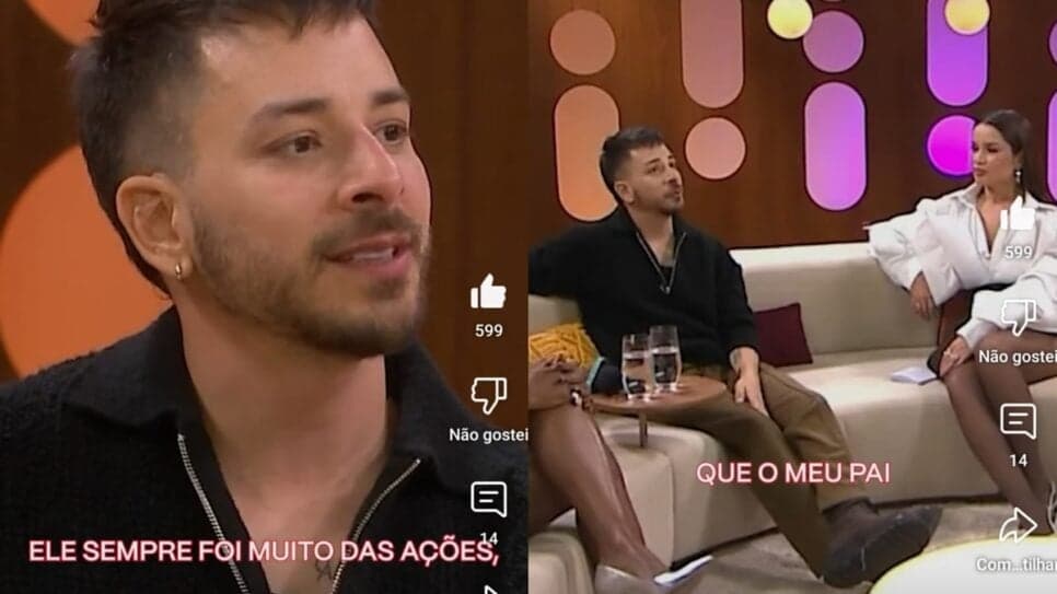 Junior Lima expõe presença paterna de Xororó em meio ao caos da fama no "Saia Justa" (Foto: Reprodução/ GNT/ Montagem) Junior Lima expõe presença paterna de Xororó em meio ao caos da fama no "Saia Justa" (Foto: Reprodução/ GNT/ Montagem)