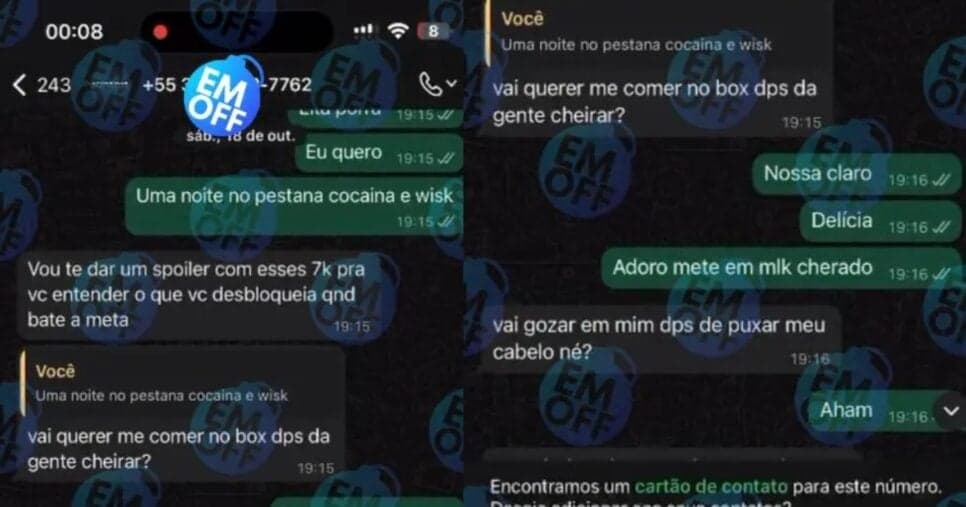 Suposto print de conversa entre Lucas Lobato e homem (Foto: Reprodução / Erlan Bastos) Suposto print de conversa entre Lucas Lobato e homem (Foto: Reprodução / Erlan Bastos)