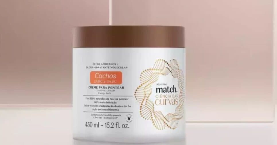 Creme Para Pentear Match Ciência das Curvas Cachos - Foto: Internet Creme Para Pentear Match Ciência das Curvas Cachos - Foto: Internet