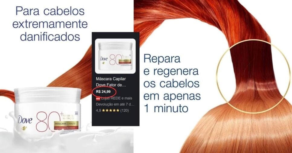 Máscara Capilar Dove 1 Minuto Concentrado Regenerador Fator de Nutrição 80 Máscara Capilar Dove 1 Minuto Concentrado Regenerador Fator de Nutrição 80