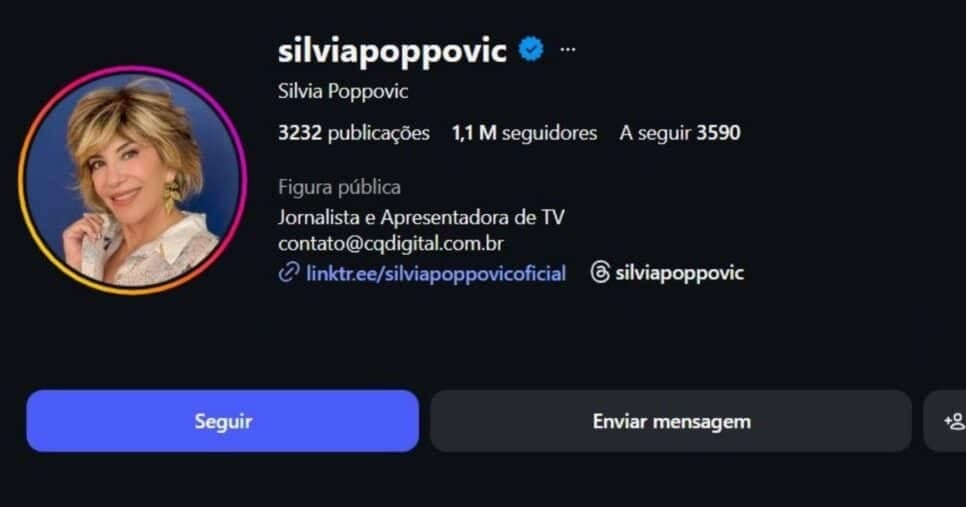 Silvia conta com mais de 1 milhão de seguidores (Foto Reprodução/Instagram/Silvia Poppovic) Silvia conta com mais de 1 milhão de seguidores (Foto Reprodução/Instagram/Silvia Poppovic)