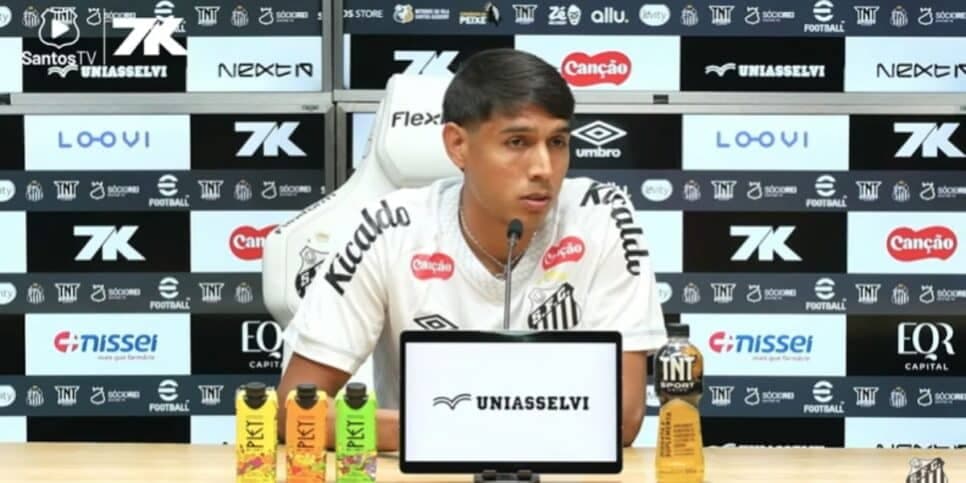 Alexis Duarte próximo a sair por empréstimo do Santos (Reprodução: Youtube) Alexis Duarte próximo a sair por empréstimo do Santos (Reprodução: Youtube)