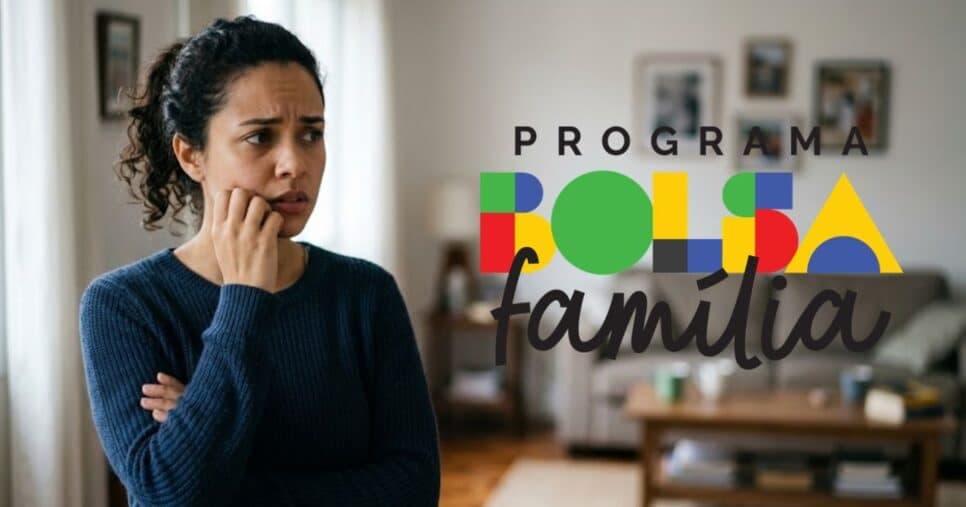 Ilustração mulher preocupada e logo Bolsa Família (Foto: Montagem TV Foco / GMN / Internet) Ilustração mulher preocupada e logo Bolsa Família (Foto: Montagem TV Foco / GMN / Internet)