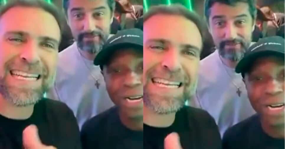 Alberto Cowboy em vídeo polêmico gravado pelo jornalista Thiago Asmar, conhecido como Pilhado e Edilson Capetinha (Foto: Reprodução - Globo) Alberto Cowboy em vídeo polêmico gravado pelo jornalista Thiago Asmar, conhecido como Pilhado e Edilson Capetinha (Foto: Reprodução - Globo)