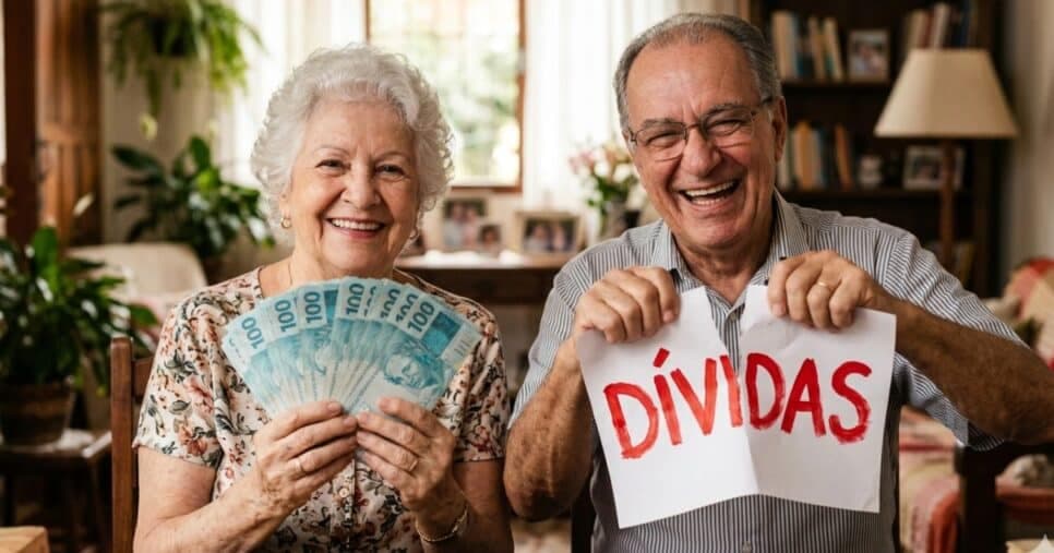 Ilustração idosa com notas de cem reais e idoso com dívidas (Foto: Montagem TV Foco / GMN) Ilustração idosa com notas de cem reais e idoso com dívidas (Foto: Montagem TV Foco / GMN)